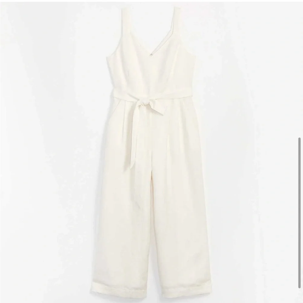 Ann Taylor/Loft Wide-Leg Ivory Jumpsuit - Picture 4 of 6